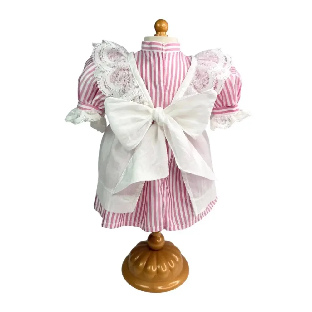 American Girl Samantha Birthday Dress Pink Pleasant Co 1992 Lacy Pinafore Apron